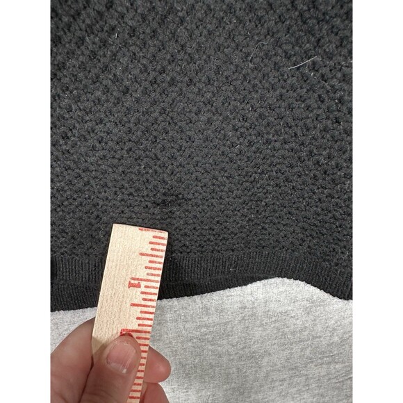 Ann Taylor Long Flared Cardigan Sweater Black Angora Blend Size Med Heavy Knit - Picture 7 of 9